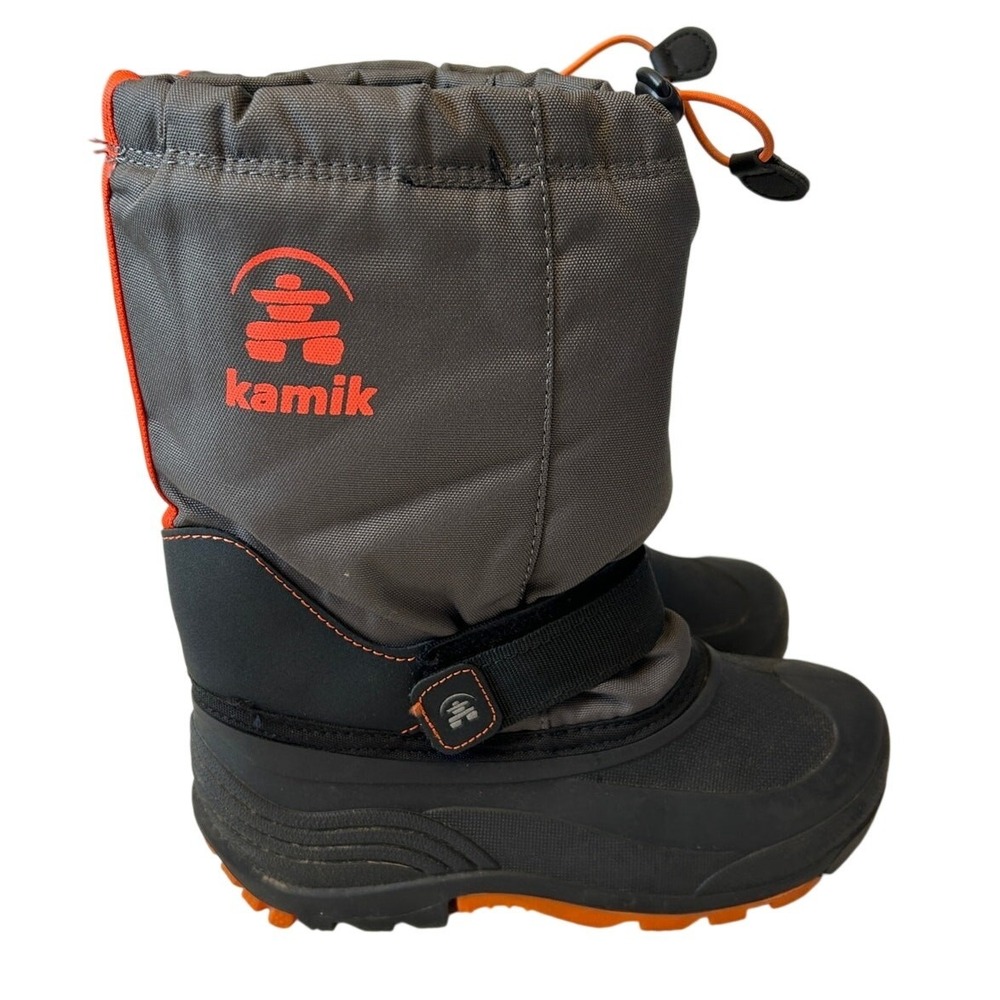 Kamik Kids Rocket Charcoal Flame Waterproof Boots Size 5 Mid Calf Winter